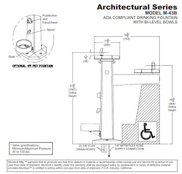 Bi-Level Bowls Architectural Style Drinking Fountain