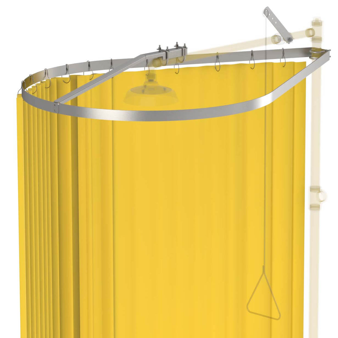 Horizontally-Mounted Modesty Curtain Assembly for Barrier-Free Shower Units