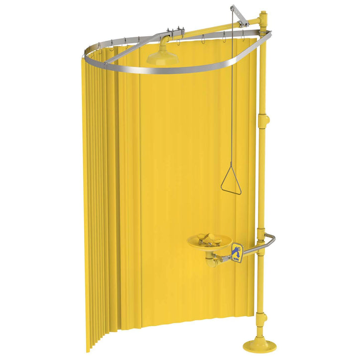 Horizontally-Mounted Modesty Curtain Assembly for Barrier-Free Shower Units