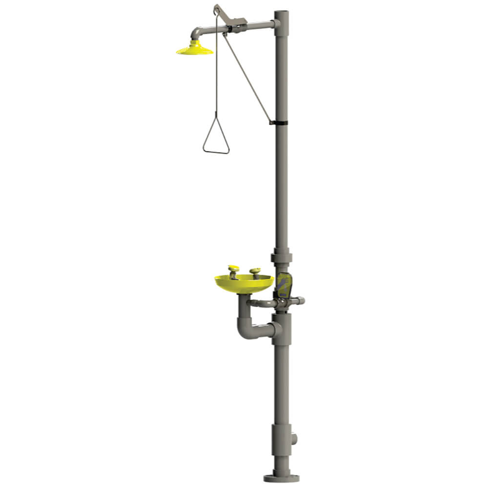 S1320 PVC Pedestal Safety Shower with Eye Wash Station