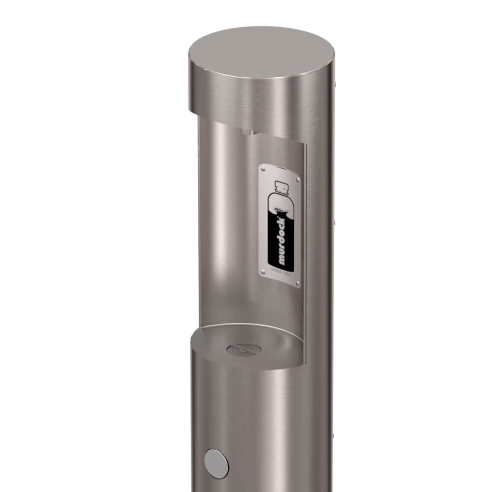 Pedestal Mounted Bottle Filler with Sensor & Pushbutton